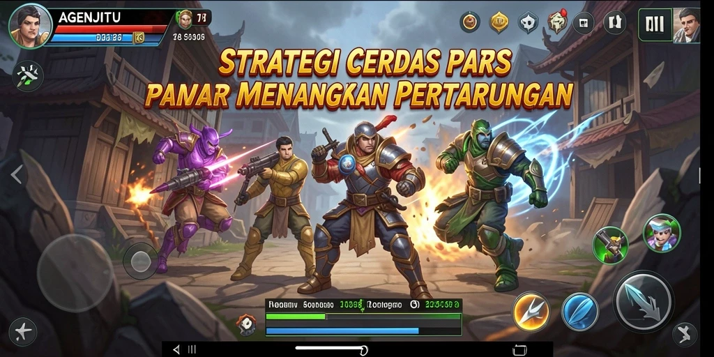 Tampilan gameplay menarik dari AGENJITU dengan pertarungan strategis.