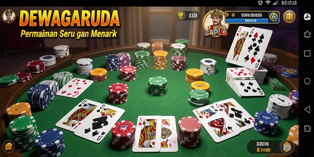 Tampilan gameplay seru DEWAGARUDA saat bermain Gaple.