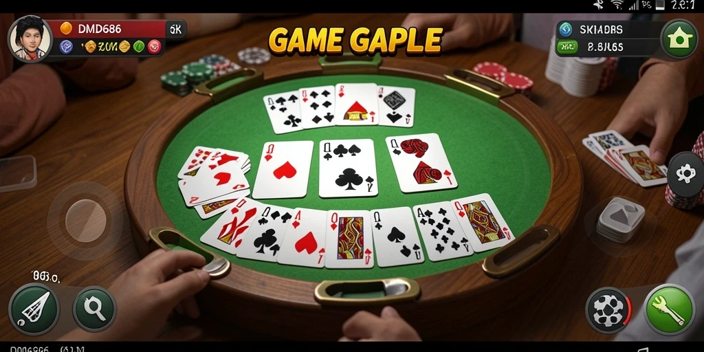 Tampilan gameplay seru DMD686 dalam bermain Gaple.
