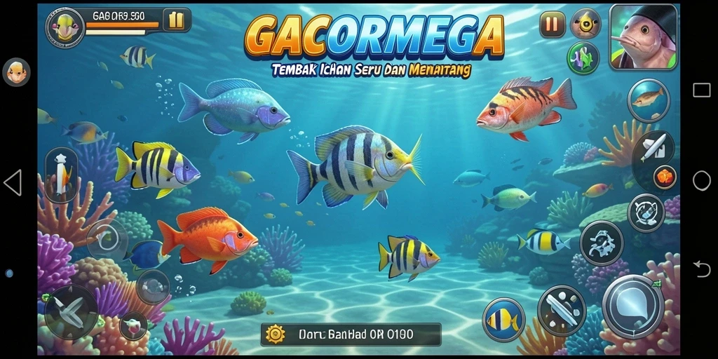 Tangkapan layar GACORMEGA menampilkan aksi tembak ikan yang seru.