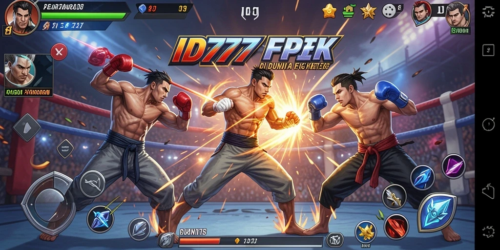 Screenshot gameplay ID777 menampilkan pertarungan seru dan karakter yang dinamis.