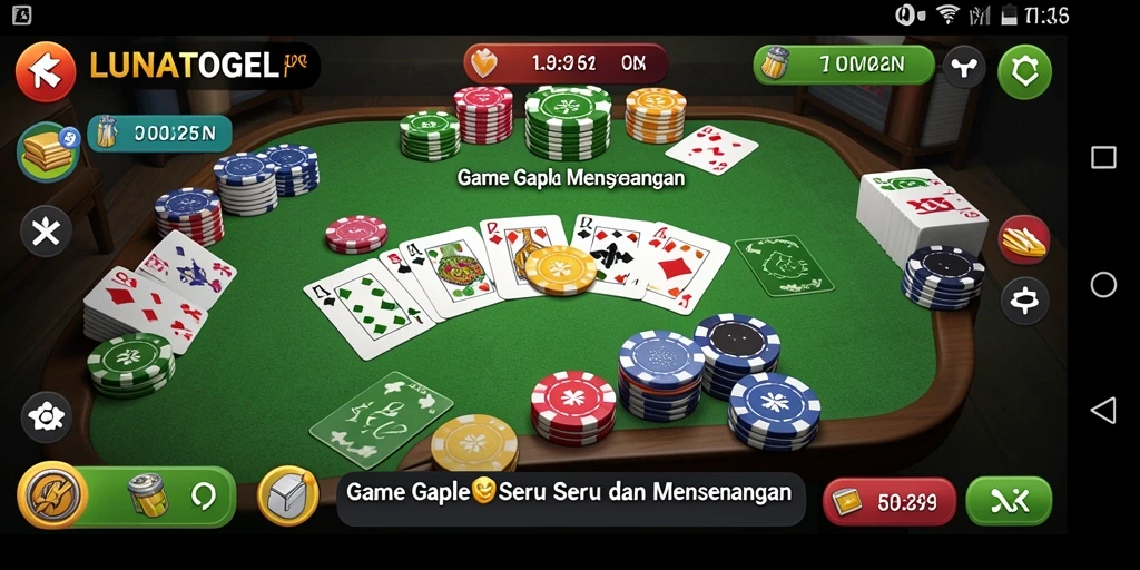Tampilan gameplay LUNATOGEL yang menarik dan intuitif.