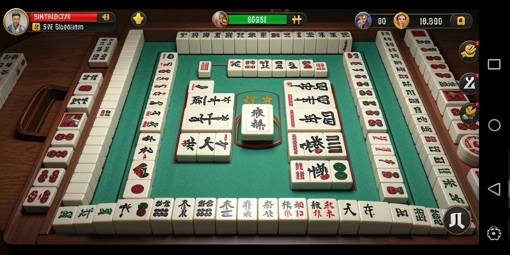 Tangkapan layar gameplay SINTE4D yang menampilkan aksi Mahjong yang seru.