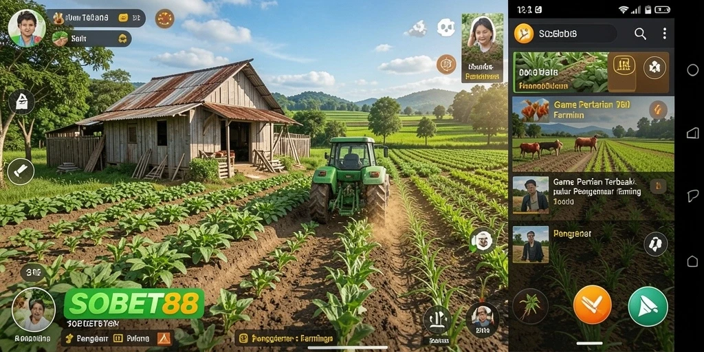 Gameplay menarik dalam SOBET88 menunjukkan bertani dan berternak.
