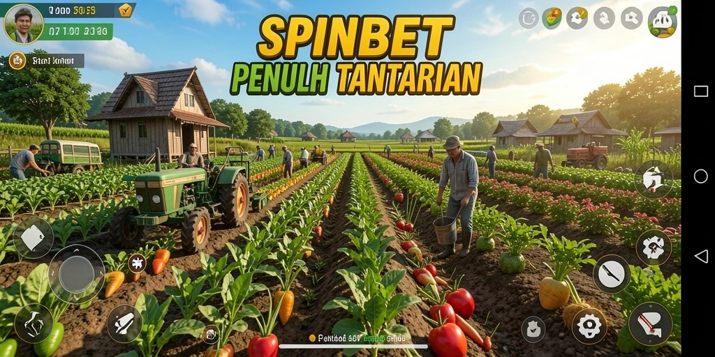 Tampilan menarik dari gameplay SPINBET bertema pertanian.