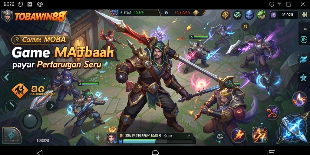 Screenshot gameplay TOBAWIN88 yang menampilkan aksi seru di arena pertempuran.