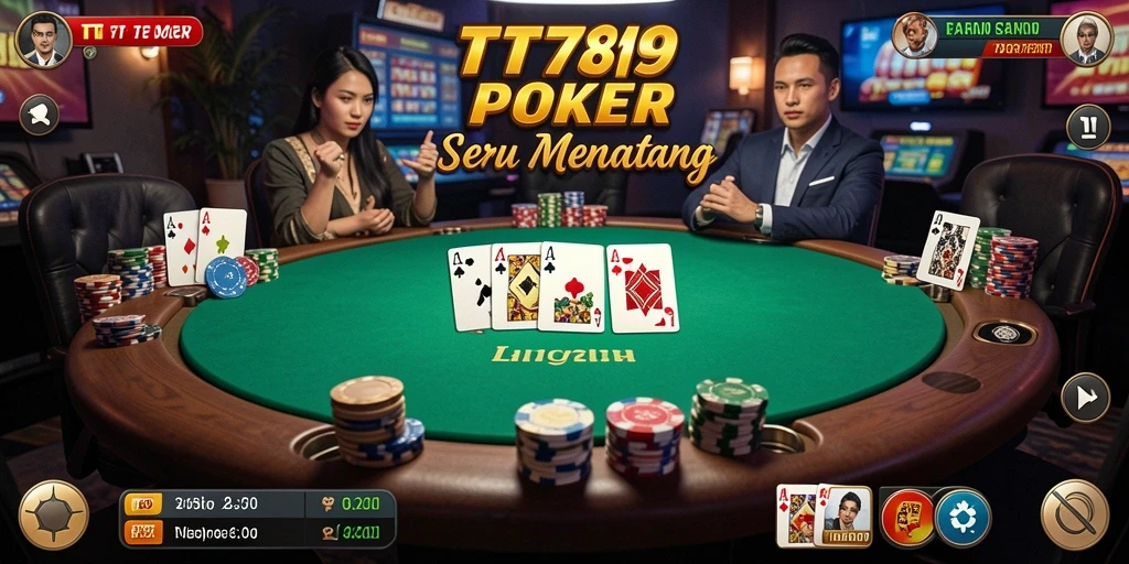 Screenshot gameplay TT789 menampilkan aksi poker yang mendebarkan.
