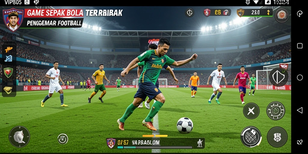 Tangkapan layar VIP805 dengan grafik permainan sepak bola yang menakjubkan.